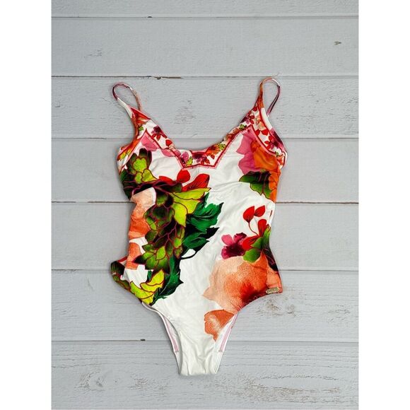 Camilla Womens Floral Pretty As A Poppy Wired V-Neck One Piece Multicolor XS - Picture 5 of 12